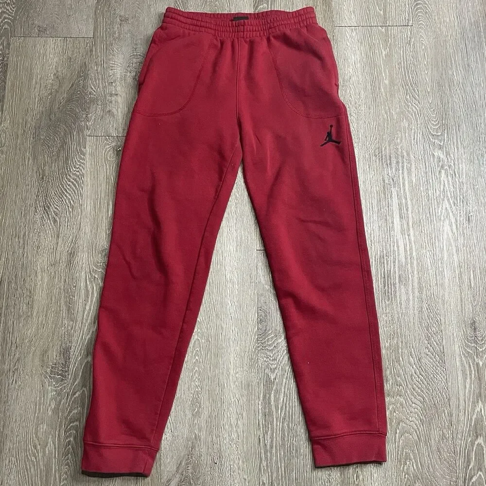 Nike Air Jordan Sweatpants Boy's XL 13/15 Yrs Red With Black Jumpman - Picture 1 of 2